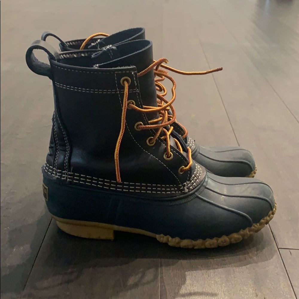 L.L. Bean boots: Navy blue ( Fit like 7-7.5 women’s)